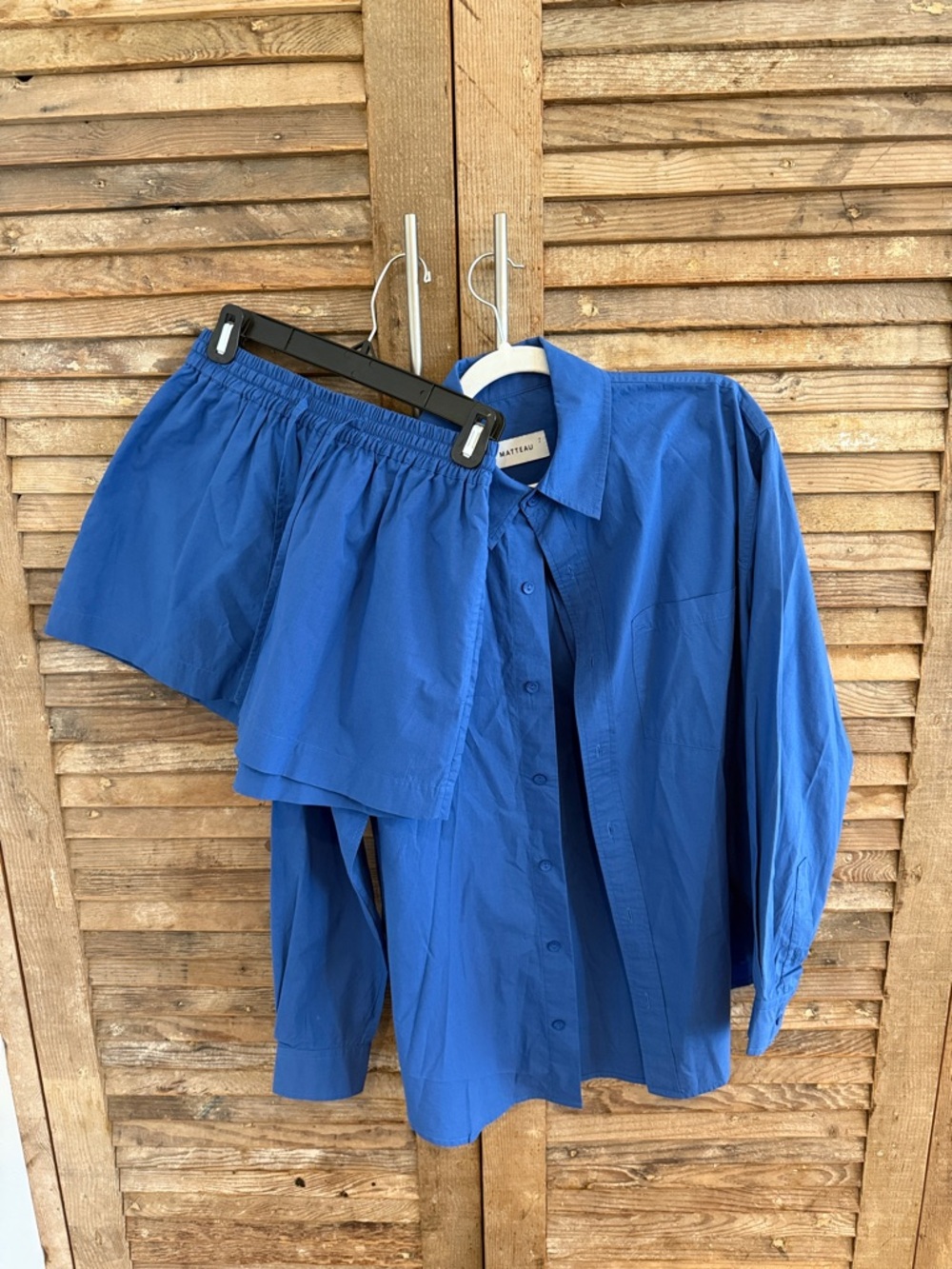 Matteau Blue Button-Up & Short Set